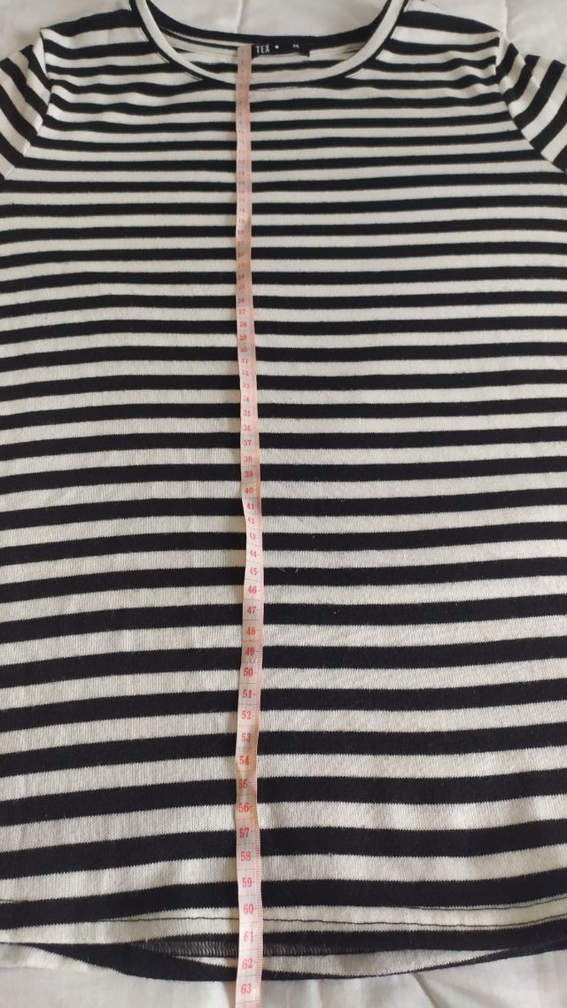 Jersey rayas blanco y negro evasé mujer