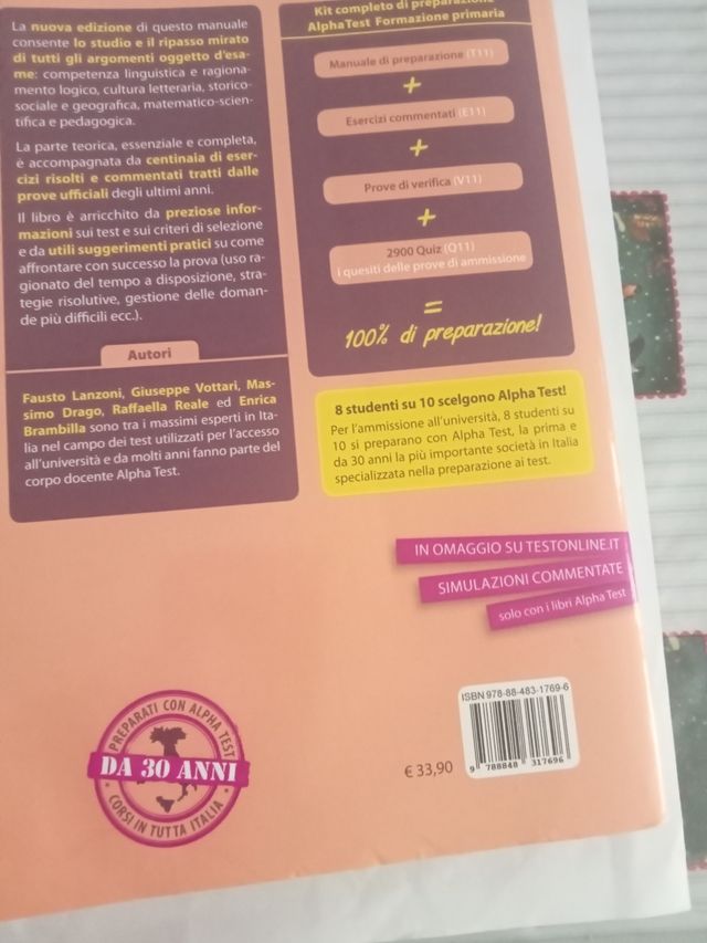 Alpha Test. Formazione Primaria. Manuale Di Preparazione