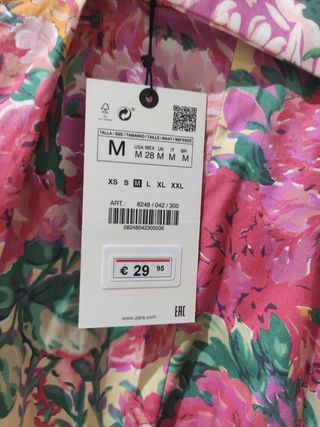 Minifalda Zara talla M estampado flor.