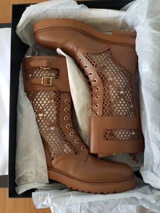 【関税&送料込】Pinko Boots Brown PINKO - Brown Leather Boots, Size 41, New with Box de