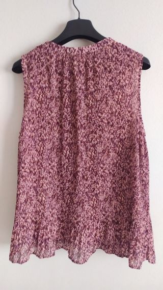 Blusa verano gasa sin mangas granate mujer