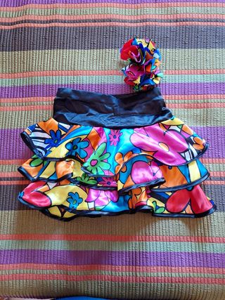 Falda disfraz samba niña talla 5 6