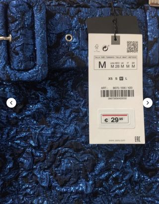 Conjunto top y minifalda fiesta Zara talla M,nuevo