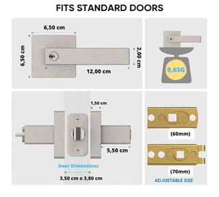 Cerradura de puerta Níquel Satinado