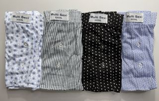 Lote 4 calzoncillos bóxer largos 4XL algodón