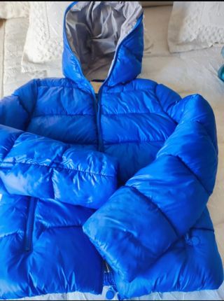 Abrigo señora plumón  azul eléctrico tal