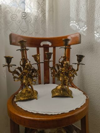 Candelabros rústicos de cobre