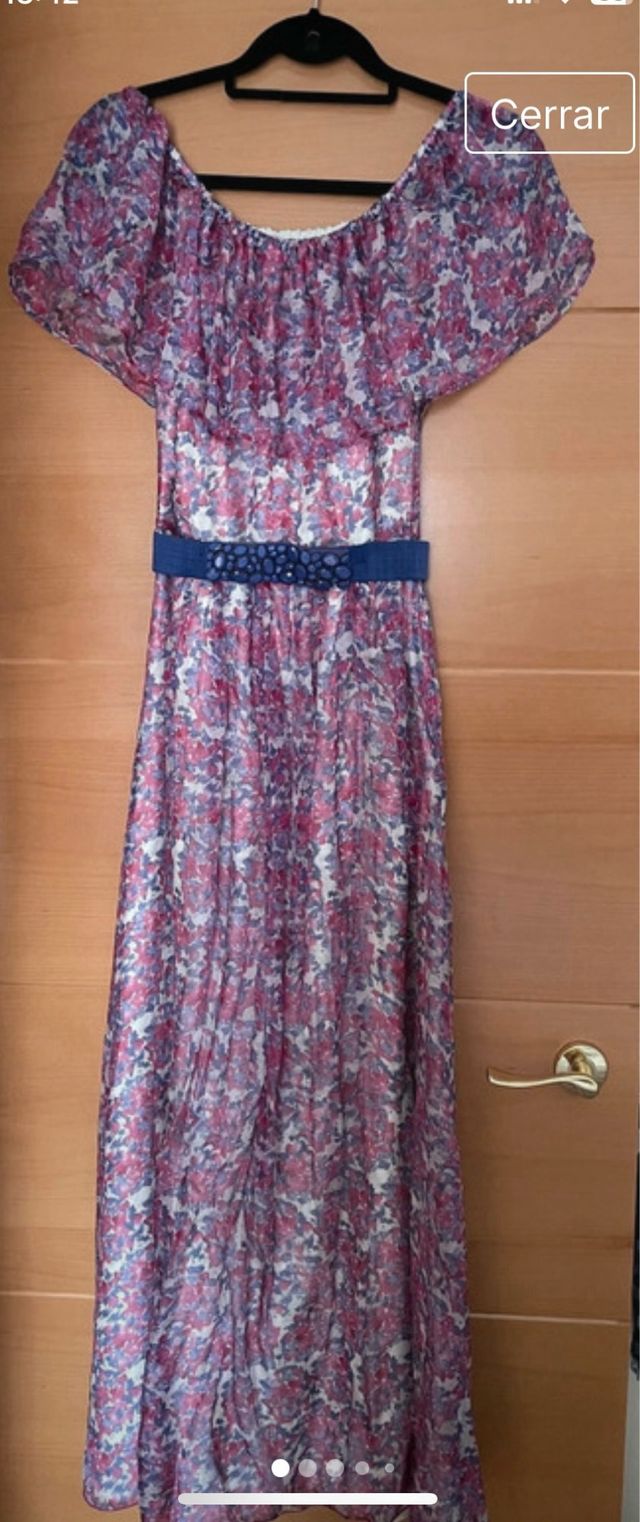 Vestido gasa vaporoso T 38/40 Amit