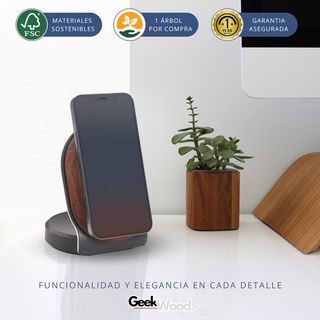 GeekWood Estación Carga Inalámbrica Madera Aconcag