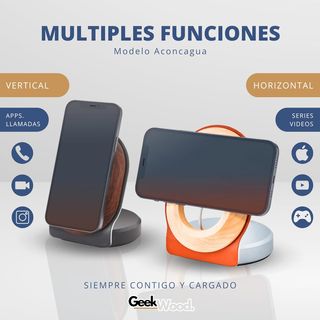GeekWood Estación Carga Inalámbrica Madera Aconcag