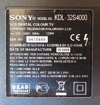Televisor 32" Sony Bravia KDL 32S4000