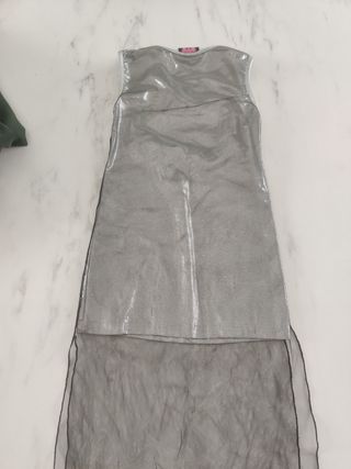 Vestito bambina ButNot 6/7 anni argento