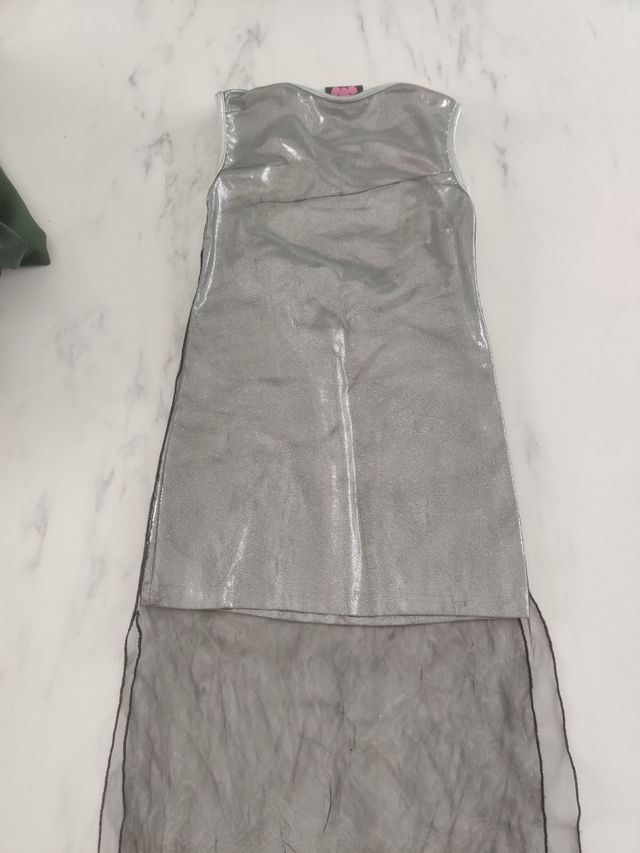 Vestito bambina ButNot 6/7 anni argento