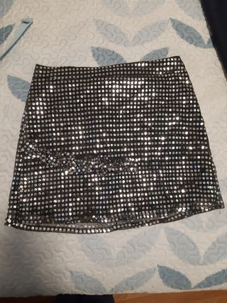 Falda negra de fiesta  brillante 