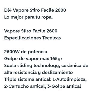 Plancha a vapor 2600 w .