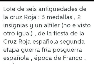 Lote medallas y alfileres Cruz Roja Española