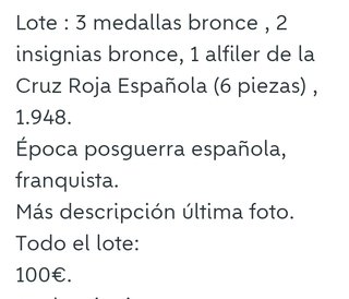 Lote medallas y alfileres Cruz Roja Española