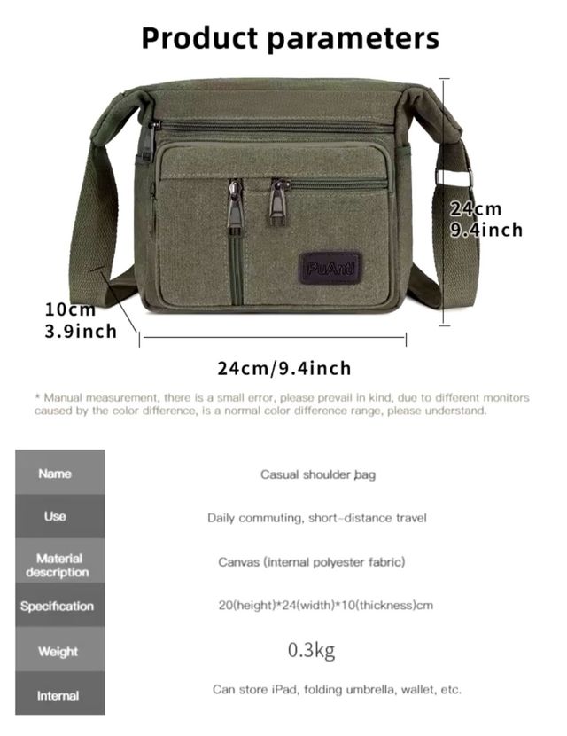 Bolso Hombre Mujer Kaqui