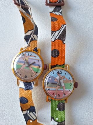 11 relojitos juguete blister vintage