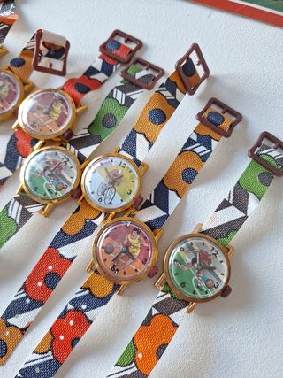 11 relojitos juguete blister vintage