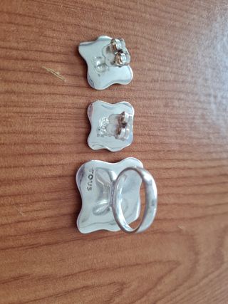 Pendientes y anillo de plata Tous