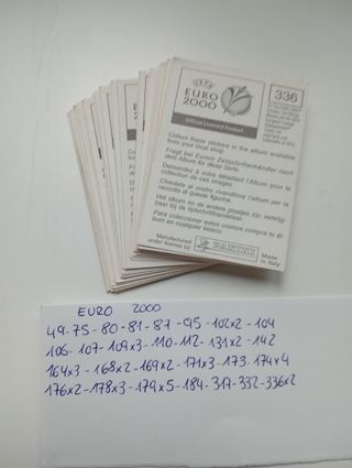Cromos euro 2000 panini 
