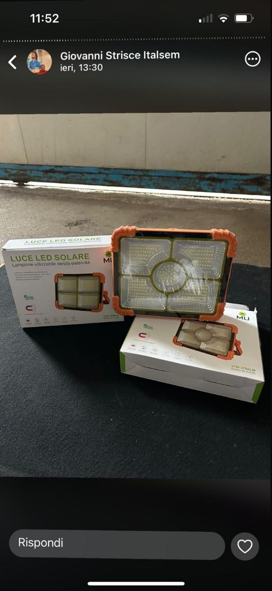 Luce con pannello solare incorporato 