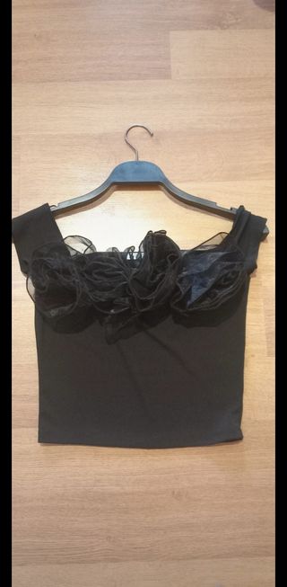 Top flores organza Zara