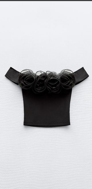 Top flores organza Zara