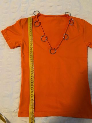 Vintage cyber y2k rave punk orange top