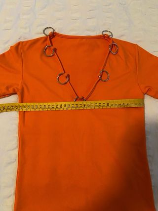 Vintage cyber y2k rave punk orange top
