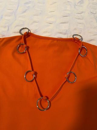 Vintage cyber y2k rave punk orange top