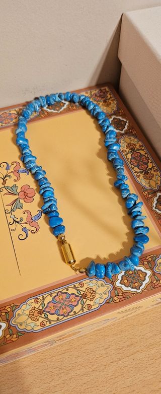 Collar piedras color turquesa 36 cms