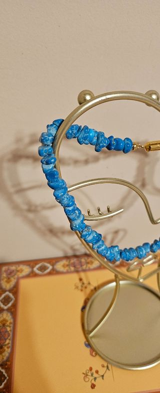 Collar piedras color turquesa 36 cms