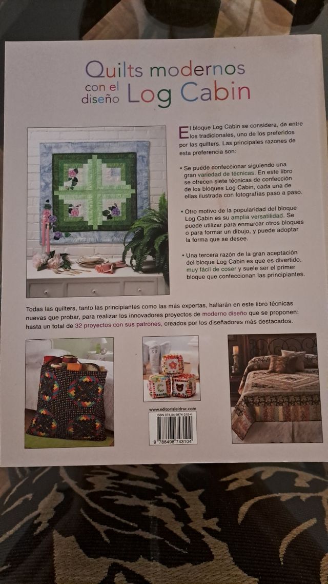 Quilts modernos con el diseño Log Cabin (Spanish Edition)