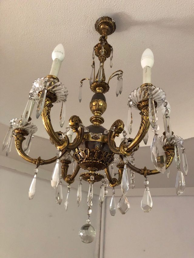 Lampara de cristal antigua