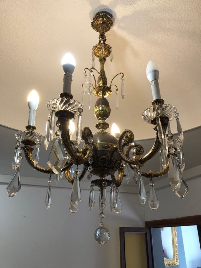 Lampara de cristal antigua