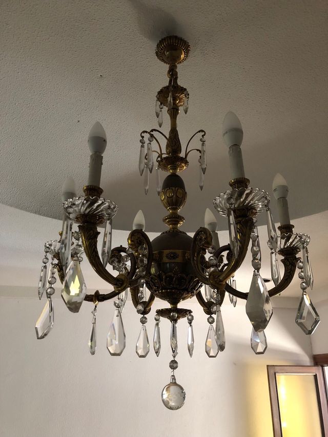 Lampara de cristal antigua