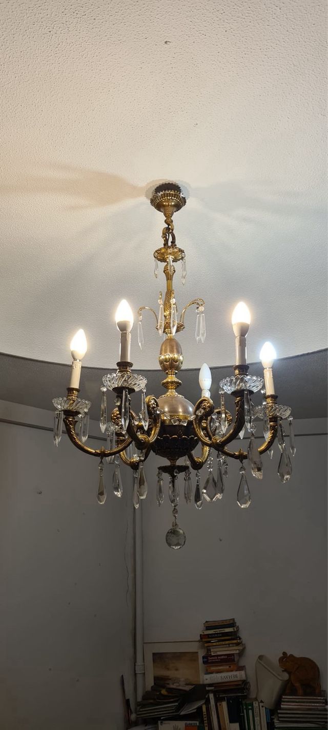 Lampara de cristal antigua