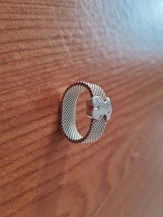 Anillo sortija plata malla Tous