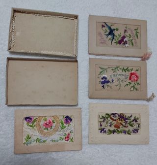 Antiguo Álbum etiquetas y tarjetas postales