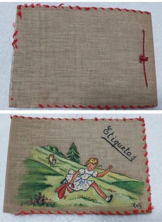 Antiguo Álbum etiquetas y tarjetas postales