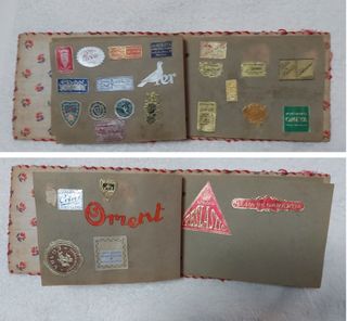Antiguo Álbum etiquetas y tarjetas postales