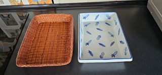 Bandeja de cerámica con cesta