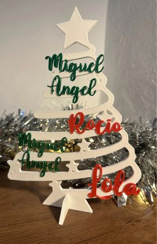 Árbol de Navidad Familiar Personalizado en 3D