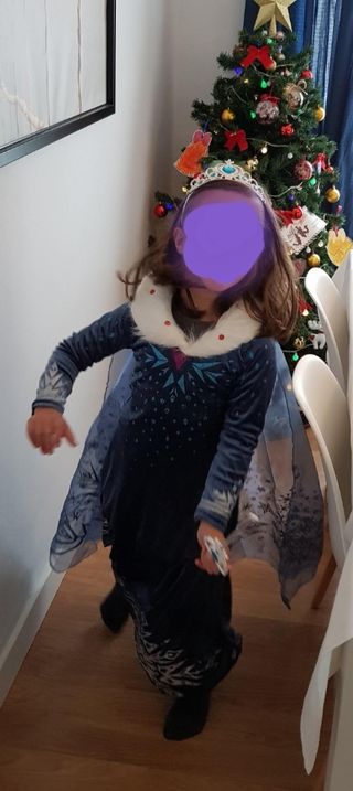 Vestido Disfraz Frozen Navidad niñq talla 5-6 años