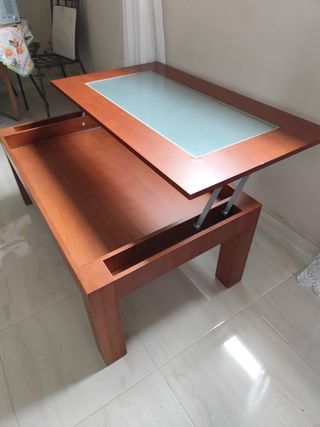 Mesa de centro elevable madera