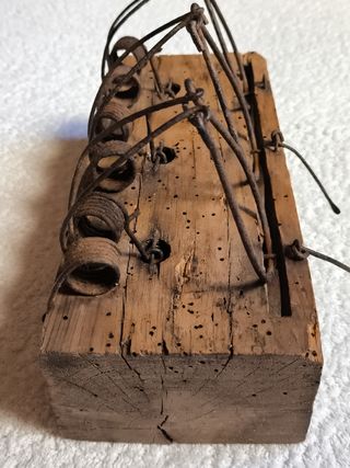 ANTIGUA RATONERA DE HIERRO MADERA CON 3 CUERPOS