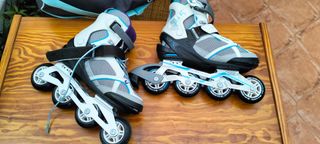 Patines en linea, protecciones y bolsa