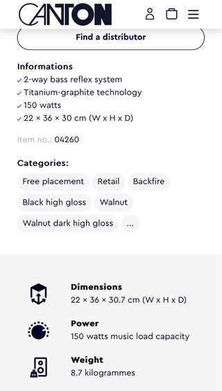 Altavoces Canton Vento 30